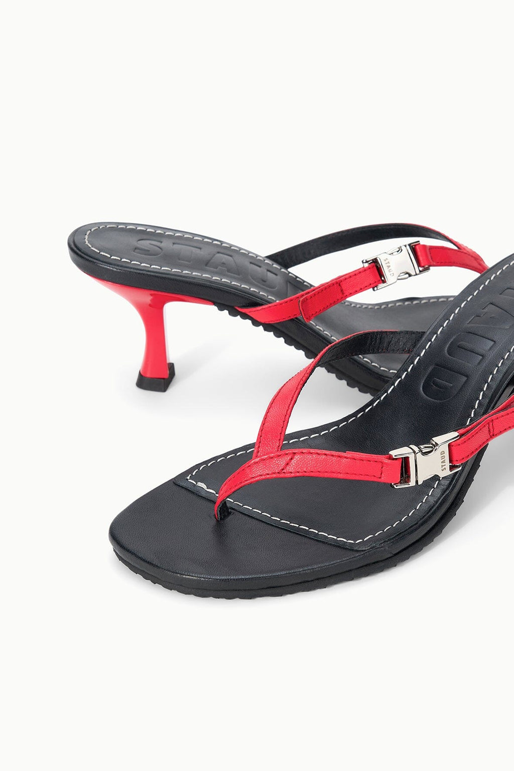 FLYNN KITTEN HEEL | BLACK RED ROSE