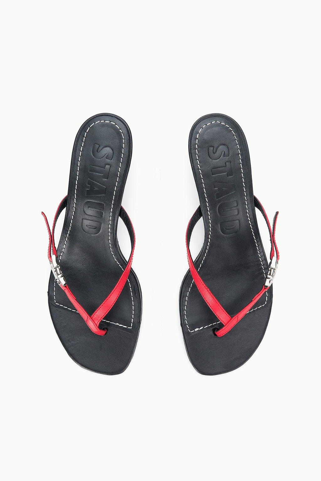 FLYNN KITTEN HEEL | BLACK RED ROSE