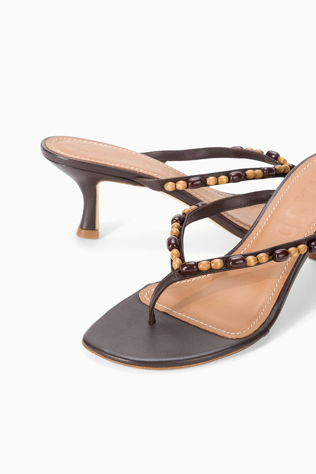 FREJA KITTEN HEEL | WOOD BEADS