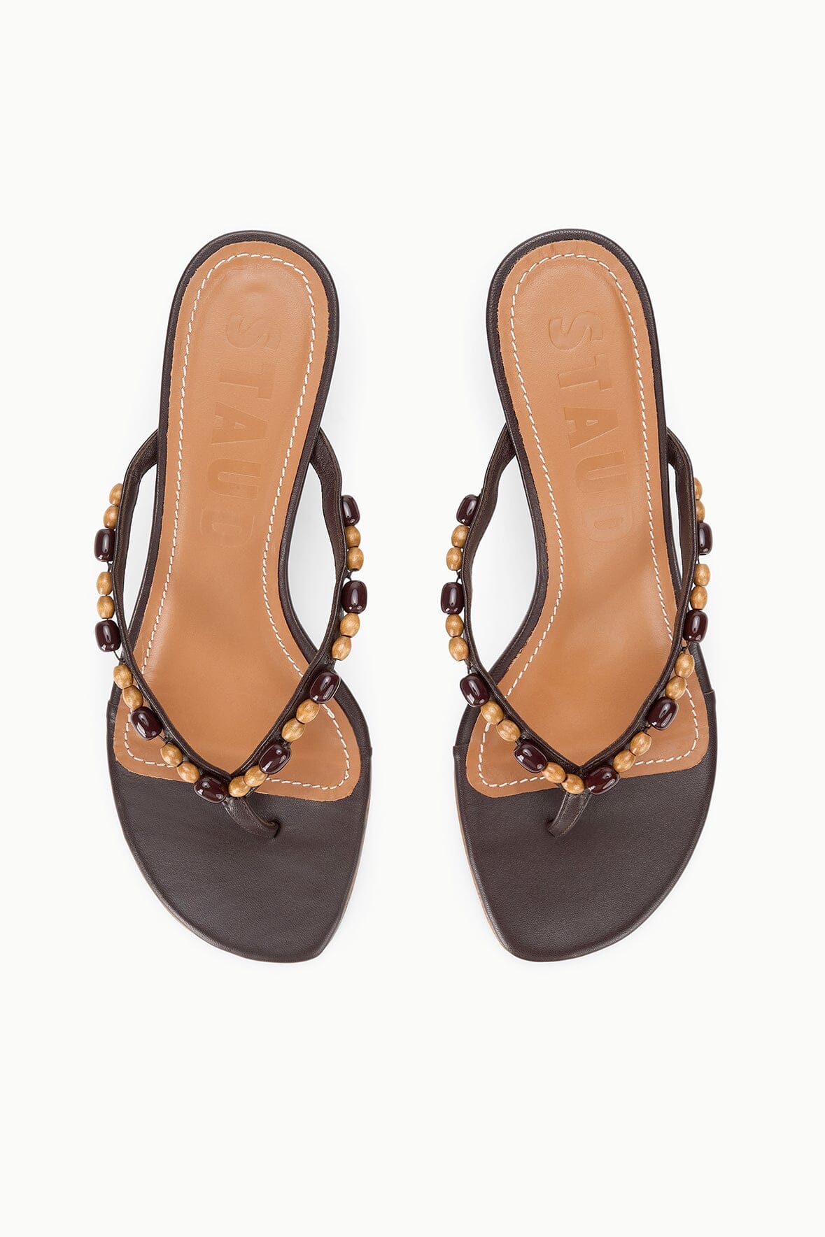 FREJA KITTEN HEEL | WOOD BEADS