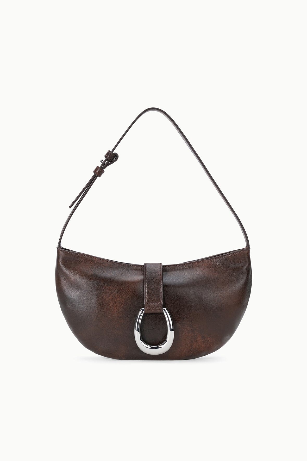 HARLOW CRESCENT SHOULDER BAG | ESPRESSO DISTRESSED