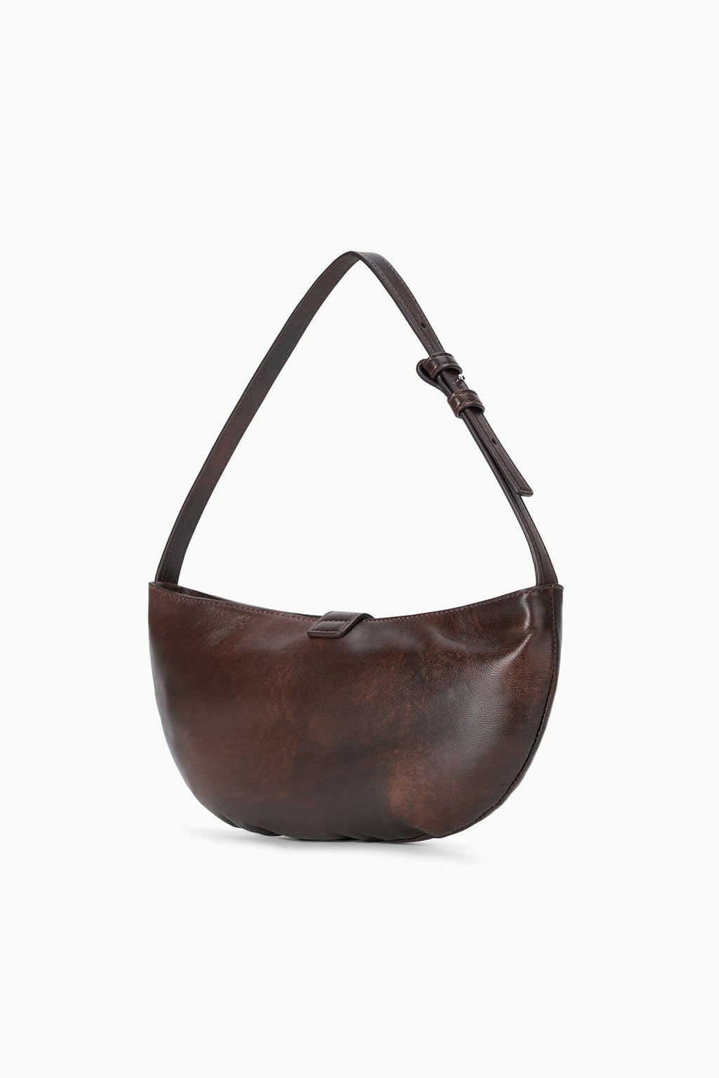 HARLOW CRESCENT SHOULDER BAG | ESPRESSO DISTRESSED