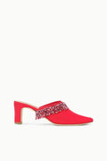 JOANNA KITTEN HEEL MULE | RED ROSE