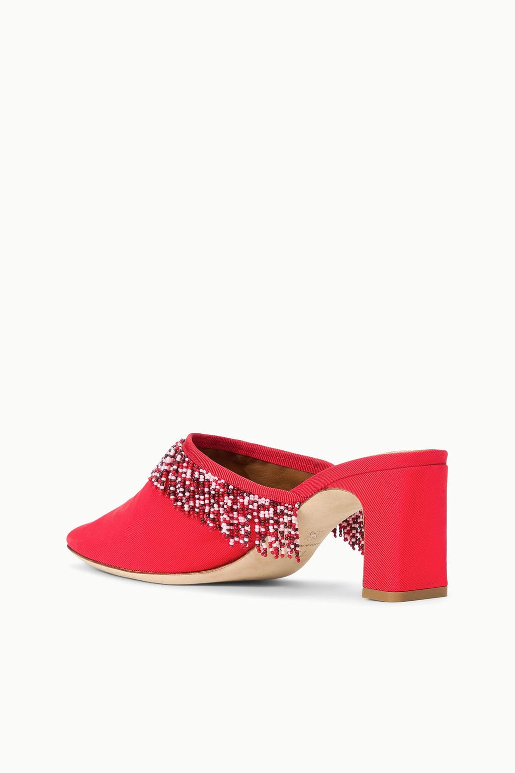 JOANNA KITTEN HEEL MULE | RED ROSE