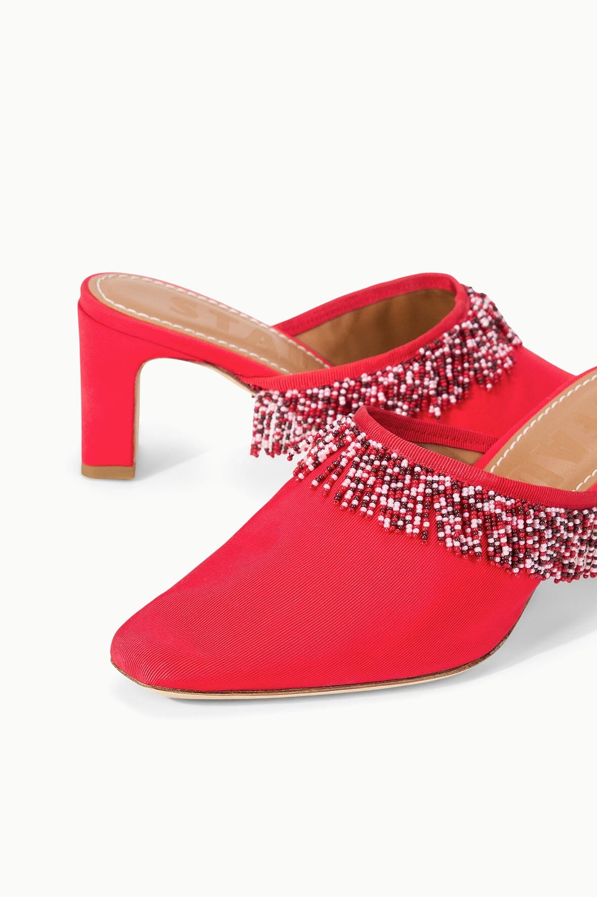 JOANNA KITTEN HEEL MULE | RED ROSE