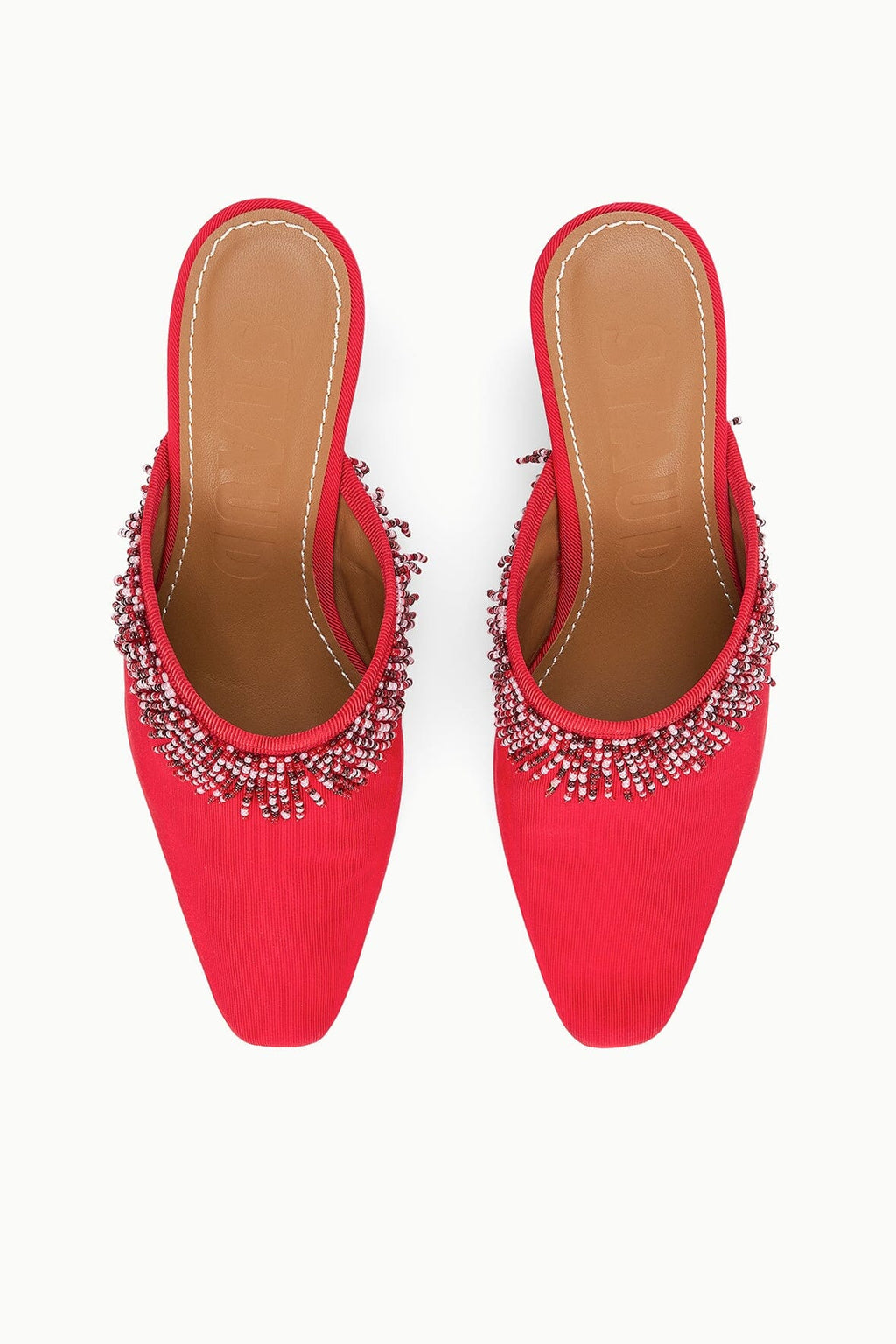 JOANNA KITTEN HEEL MULE | RED ROSE
