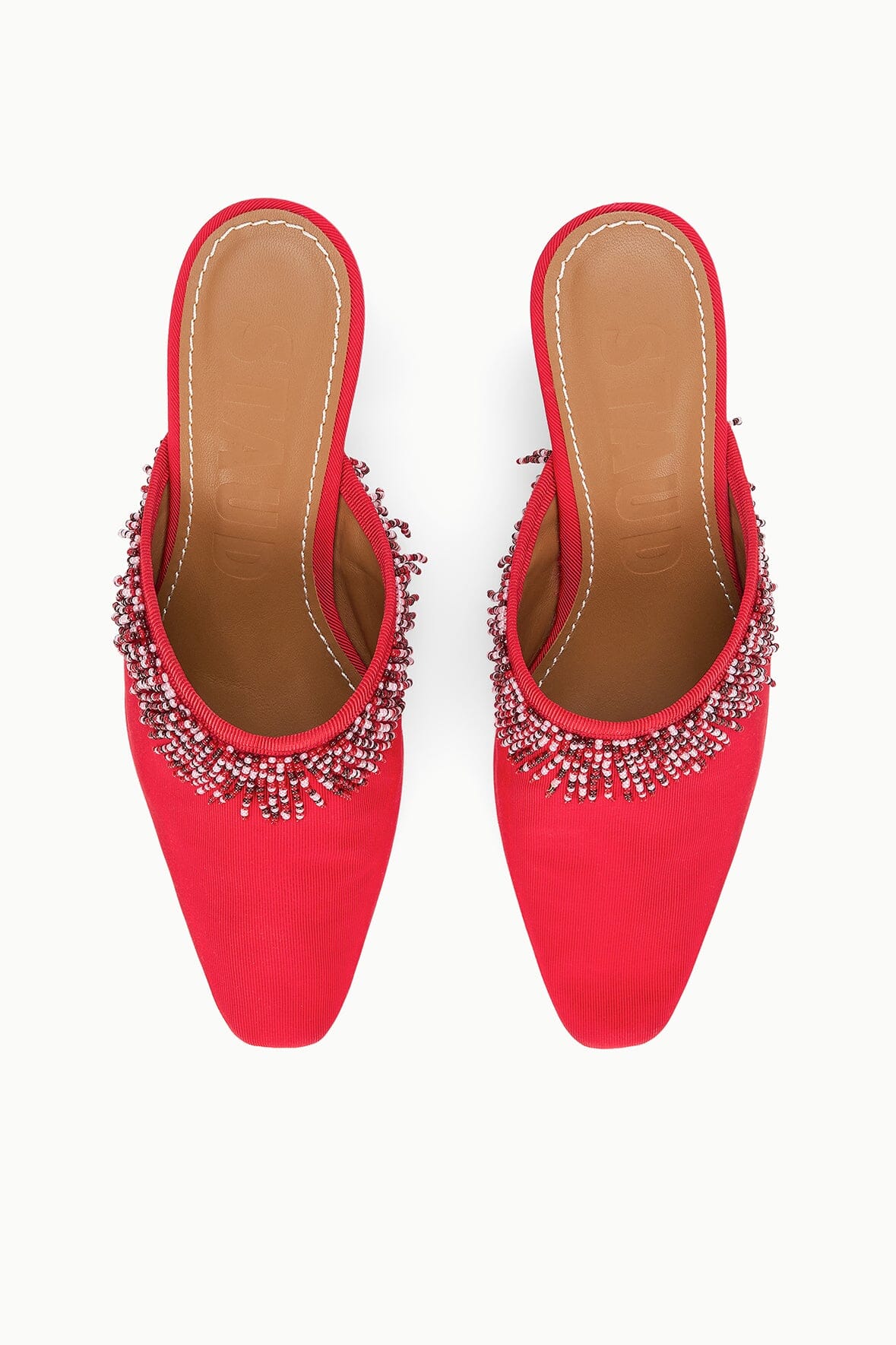 JOANNA KITTEN HEEL MULE | RED ROSE