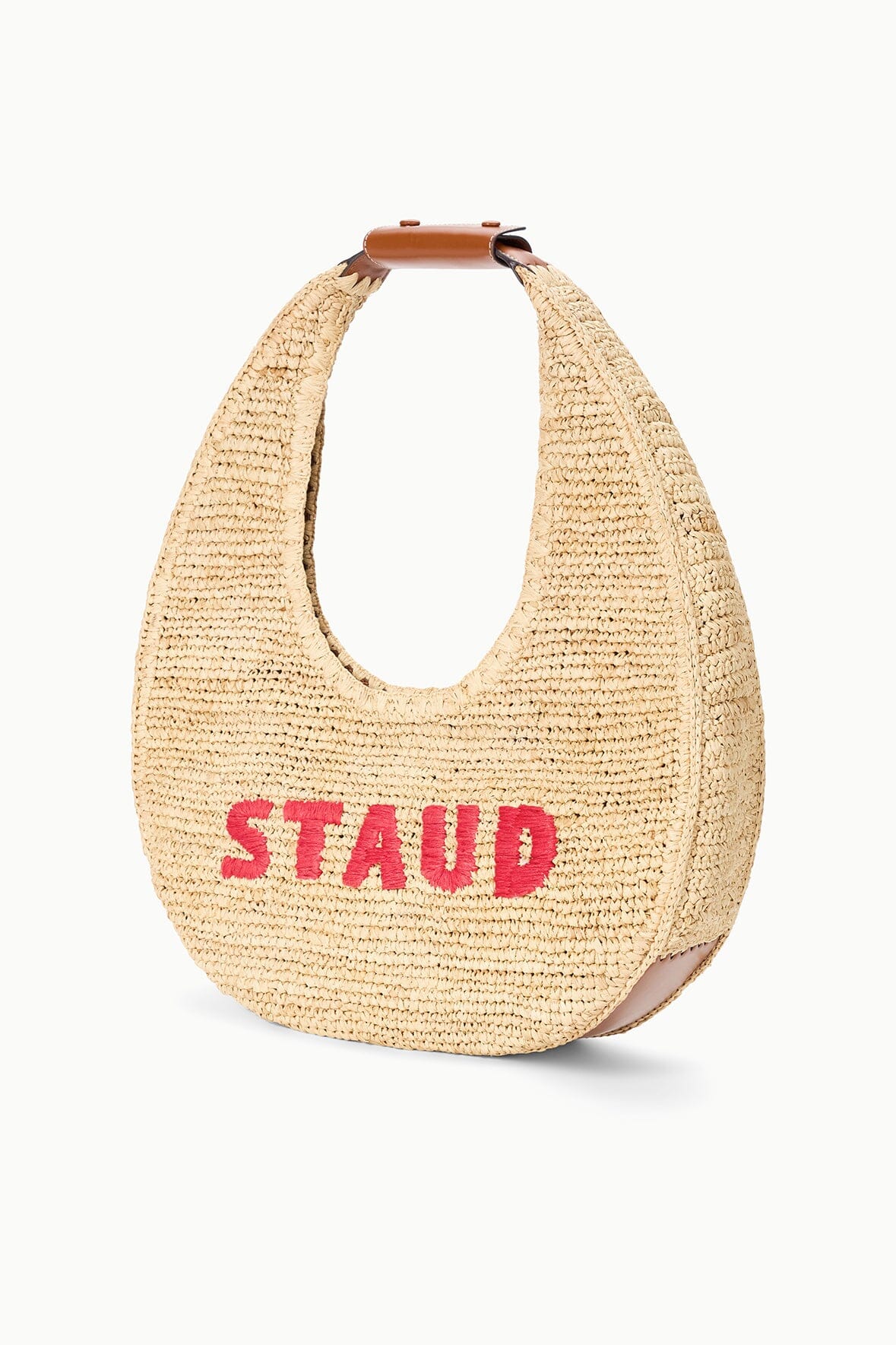 LARGE RAFFIA MOON TOTE BAG | GREAT WHITE
