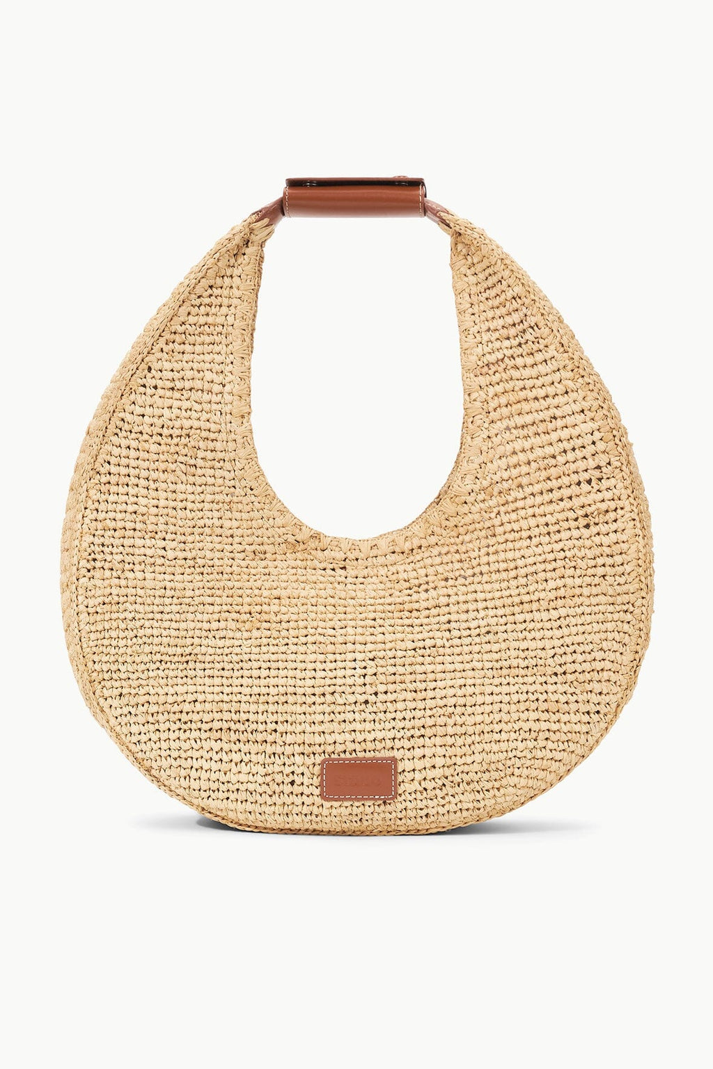 LARGE RAFFIA MOON TOTE BAG | NATURAL RAFFIA