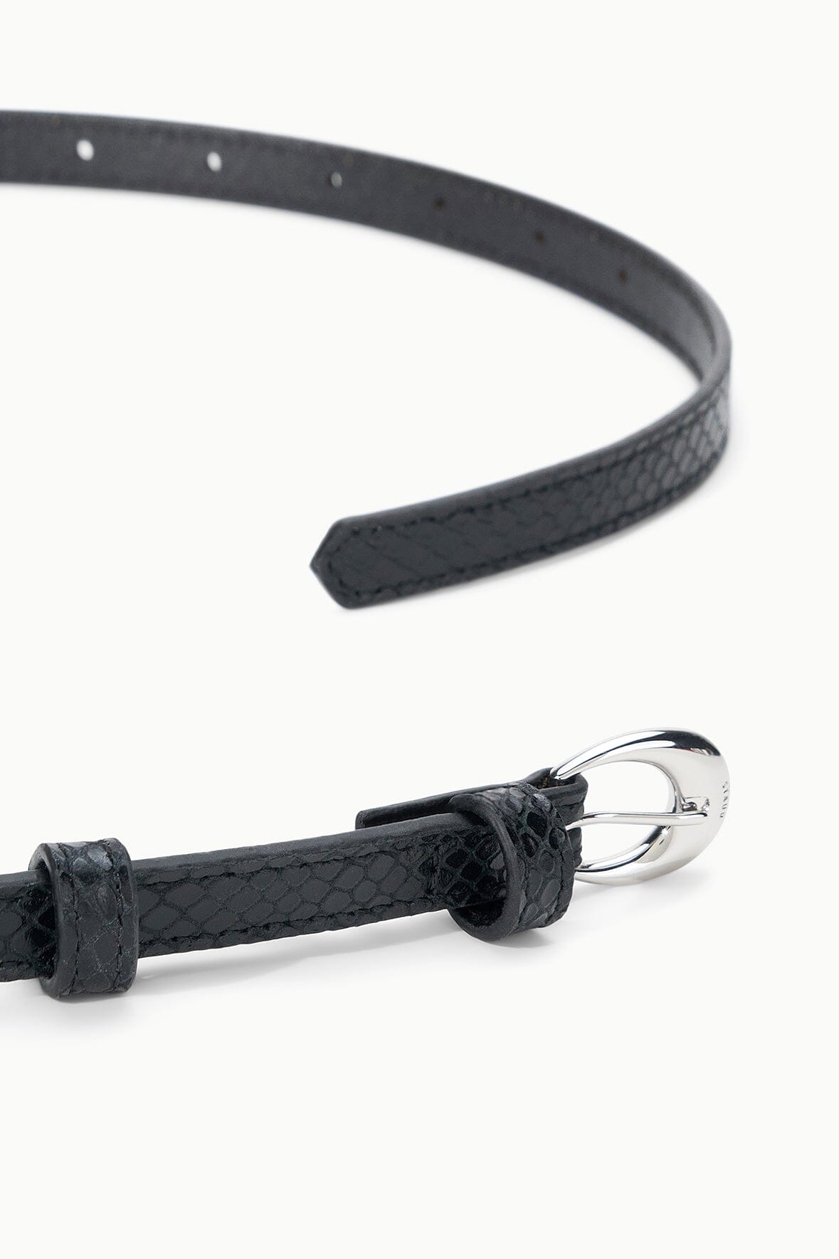 SLIM MOON BUCKLE BELT - 13MM | BLACK