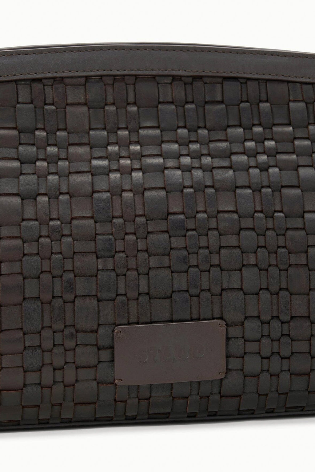 MAUDE SOFT CLUTCH | ESPRESSO WOVEN LEATHER