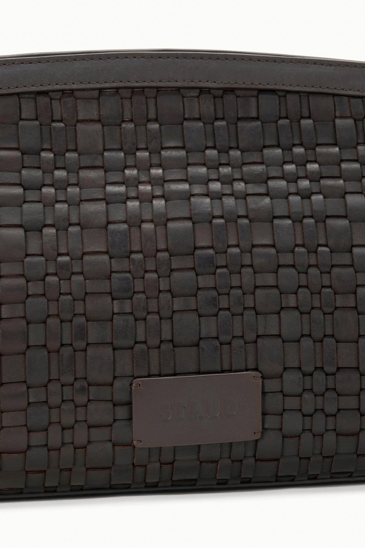 MAUDE SOFT CLUTCH | ESPRESSO WOVEN LEATHER
