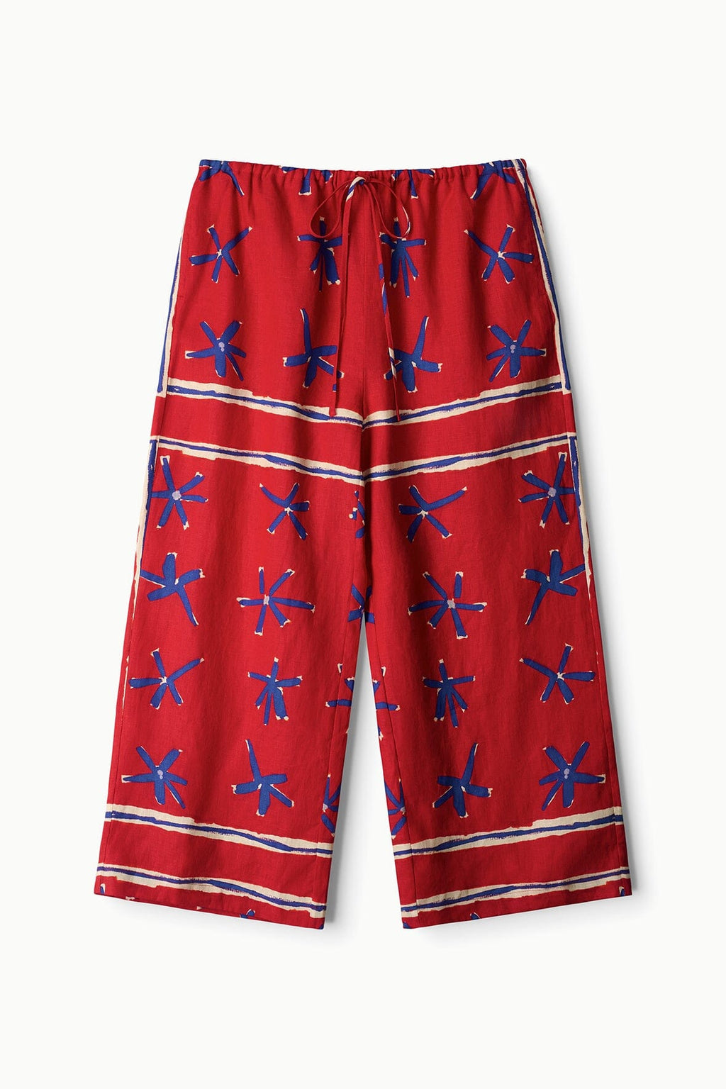 MATEO LINEN CROPPED PANT | PAINTED FOULARD