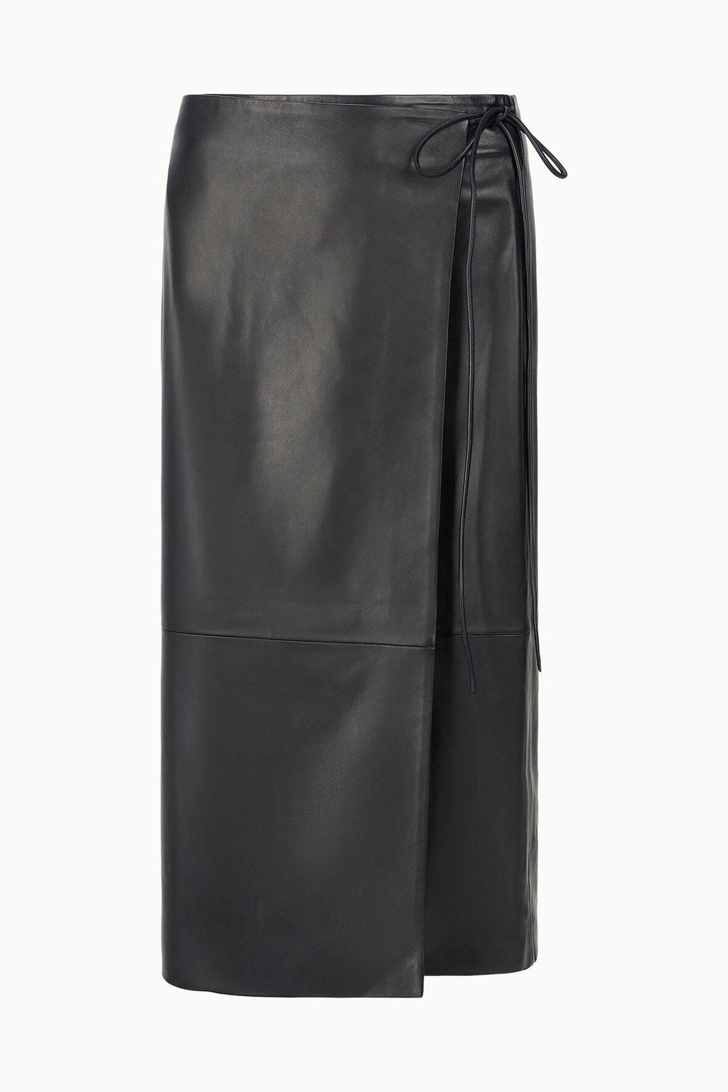 ROMAN LEATHER WRAP SKIRT | BLACK
