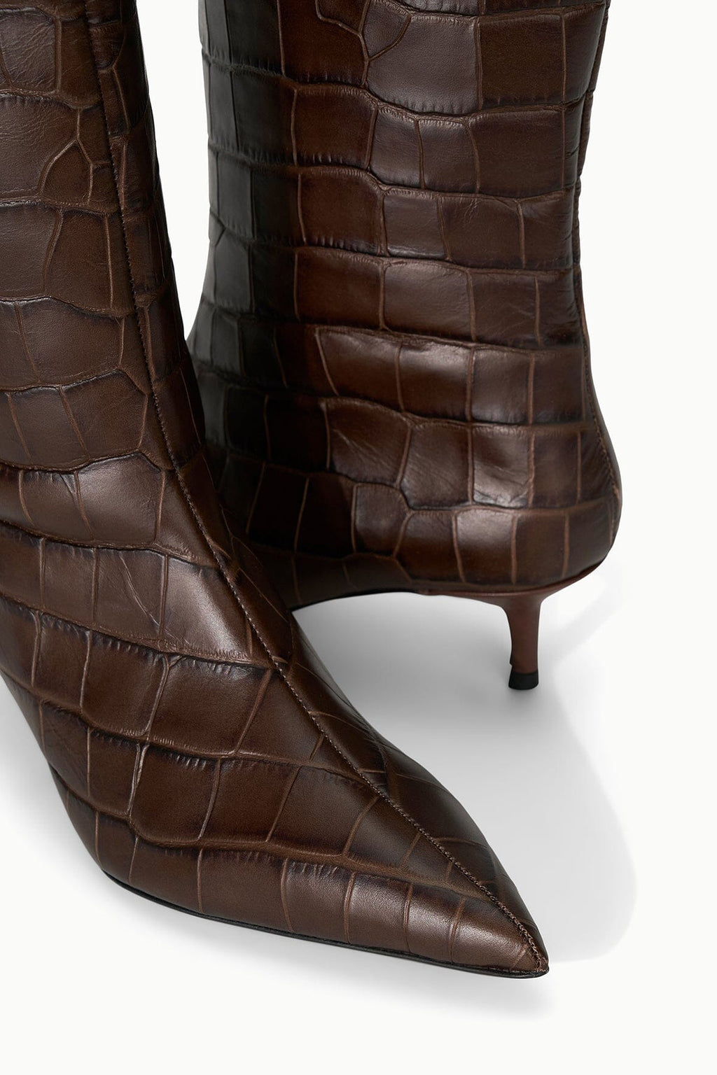 SEBASTIAN KITTEN HEEL BOOT | ESPRESSO CROCO