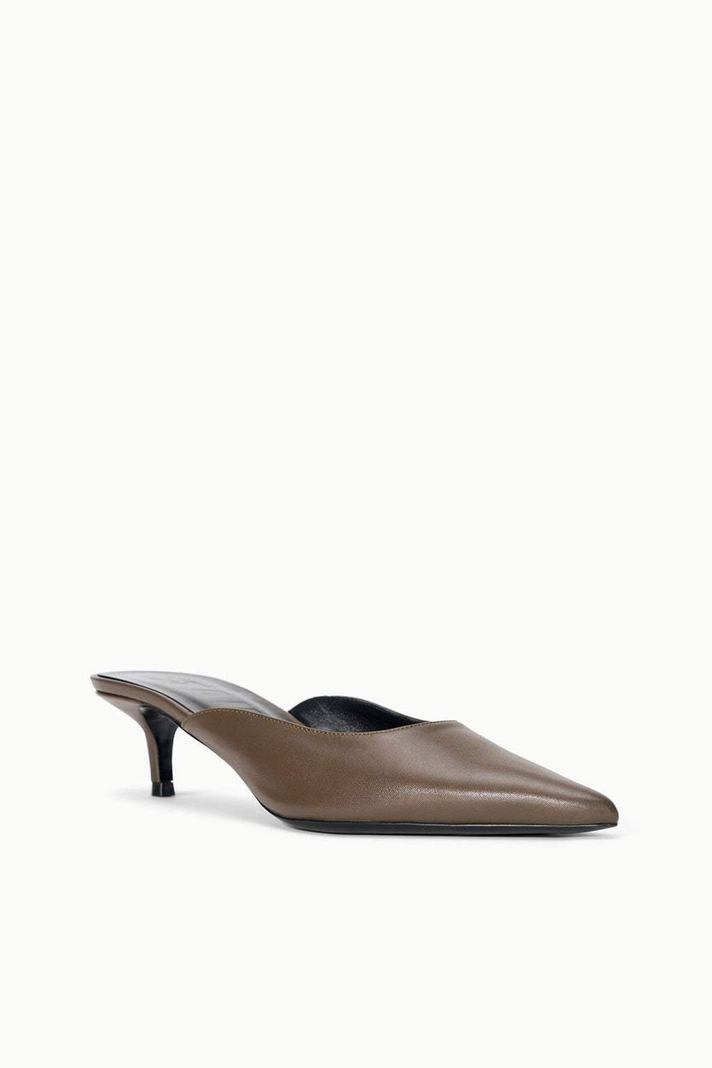 SEBASTIAN KITTEN HEEL MULE | TRUFFLE