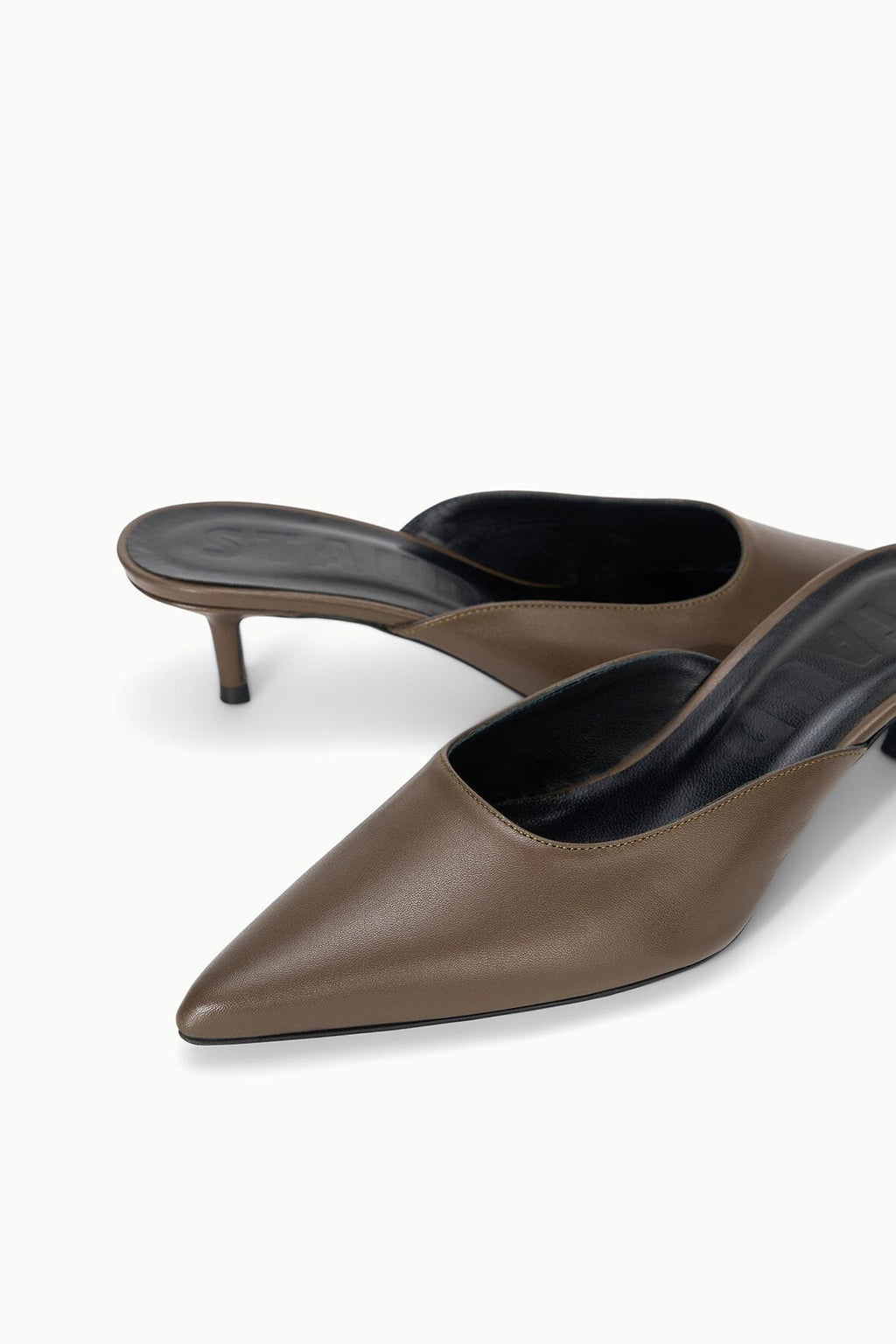 SEBASTIAN KITTEN HEEL MULE | TRUFFLE