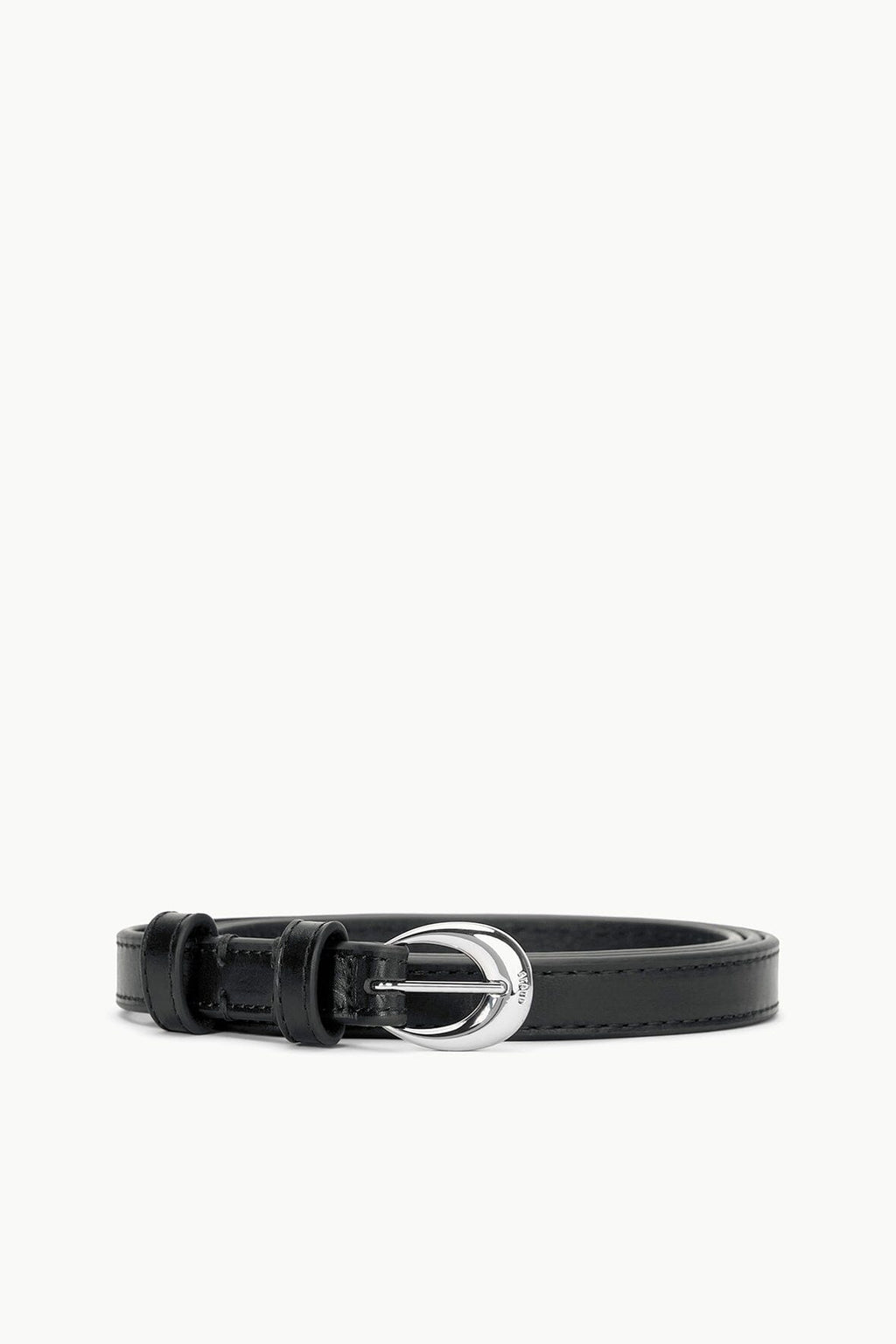SLIM MOON BUCKLE BELT - 13MM | BLACK SILVER