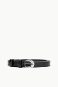 SLIM MOON BUCKLE BELT - 13MM | BLACK SILVER