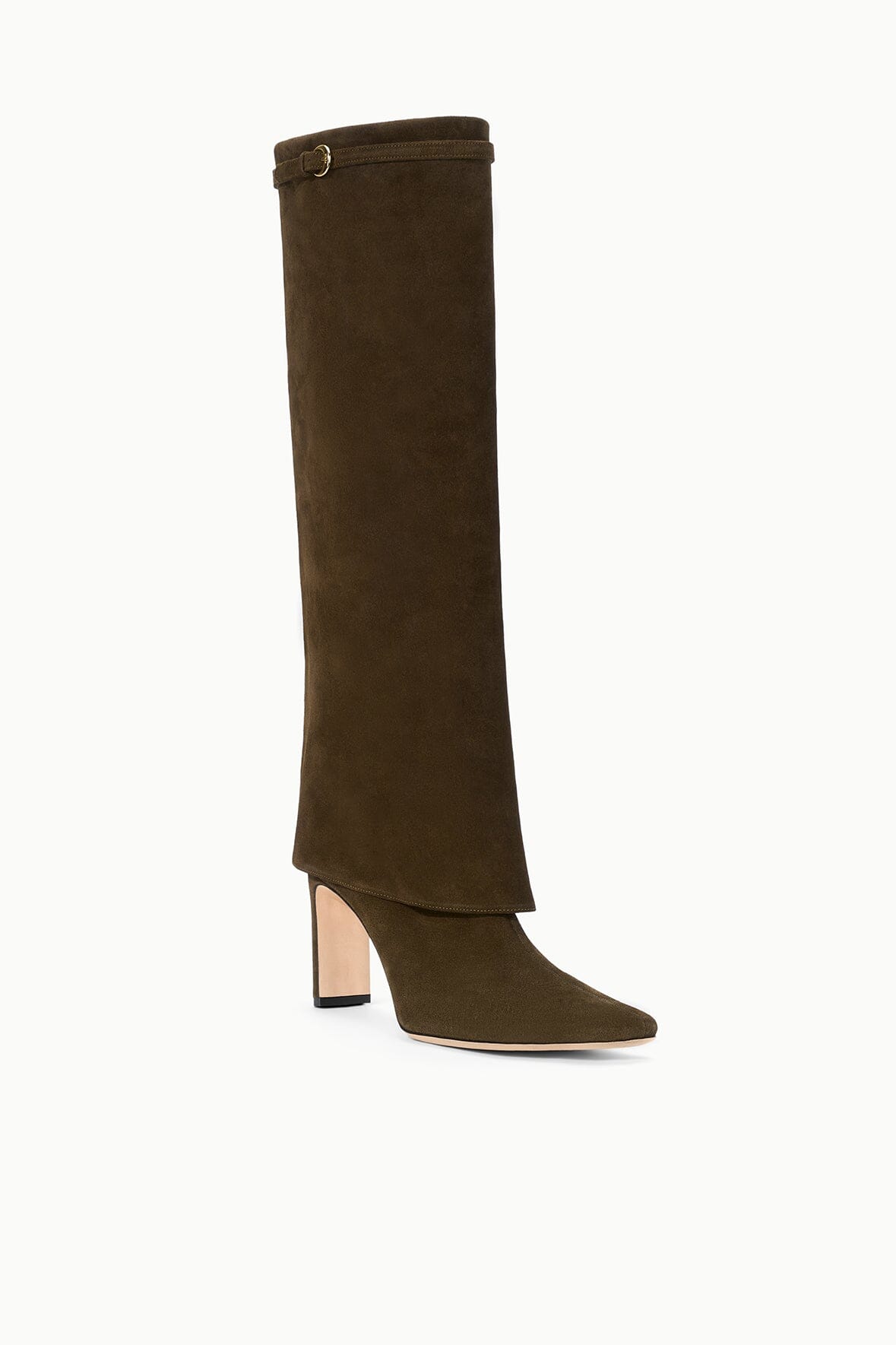WALLY FOLDOVER HIGH HEEL BOOT | TRUFFLE SUEDE